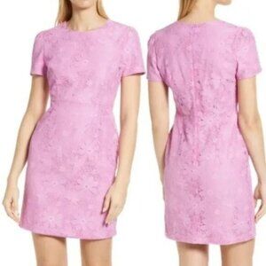 RP Rachel Parcell | Cap Sleeve Floral Lace Sheath Dress Pink